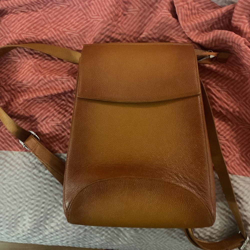 Leather backpack purse